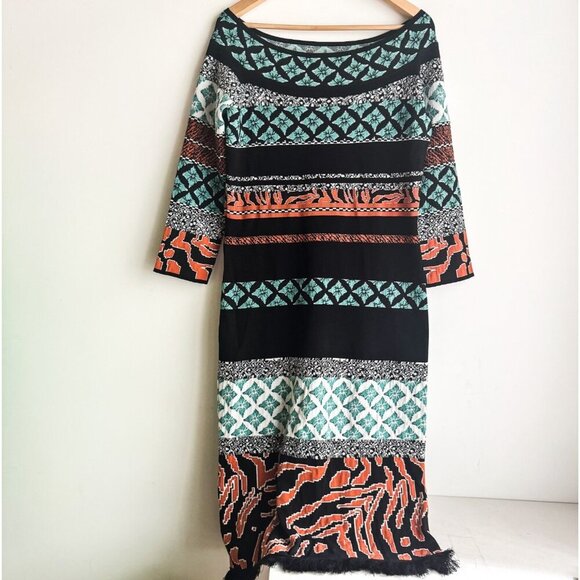 Diane von Furstenberg Multicolour Knit Stretch Midi Dress 14 - Picture 2 of 5